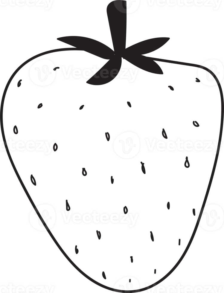 Strawberry line hand draw doodle png