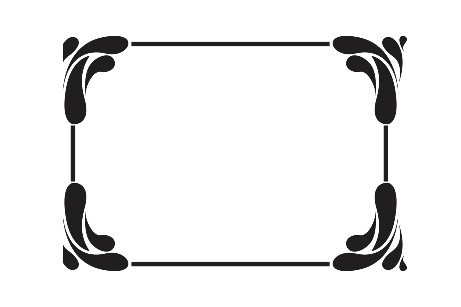 Liquid Ornament Border With Transparent Background png