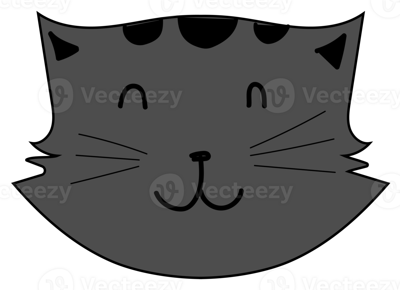 Cute cat cartoon doodle png