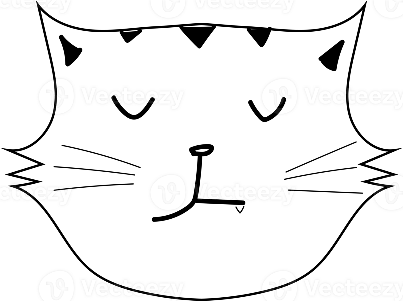 Cute cat cartoon doodle png