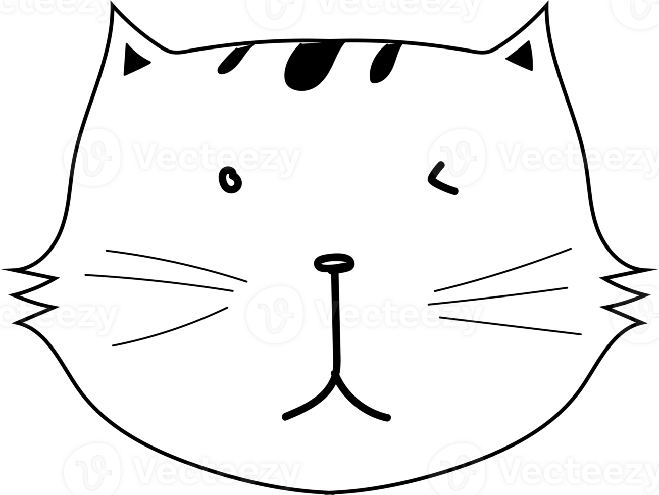 Cute cat cartoon doodle png