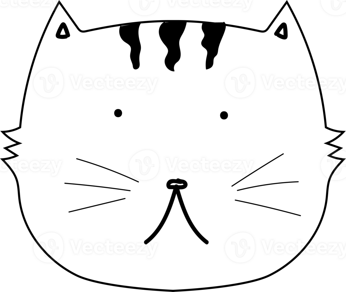 Cute cat cartoon doodle png