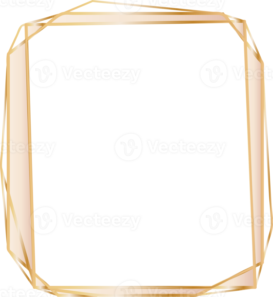 oro geométrico marco ilustración, transparente antecedentes png