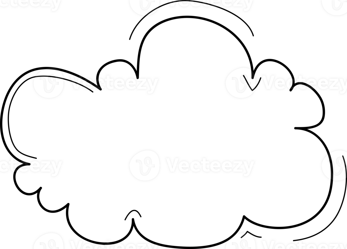 Hand drawn clouds, Transparent background png