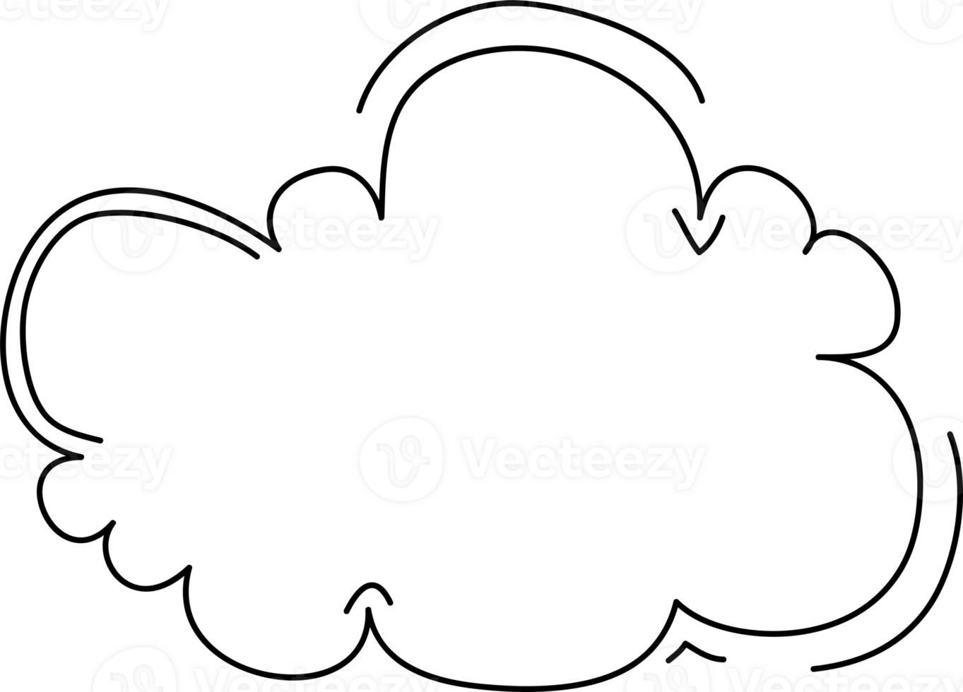 Hand drawn clouds, Transparent background png