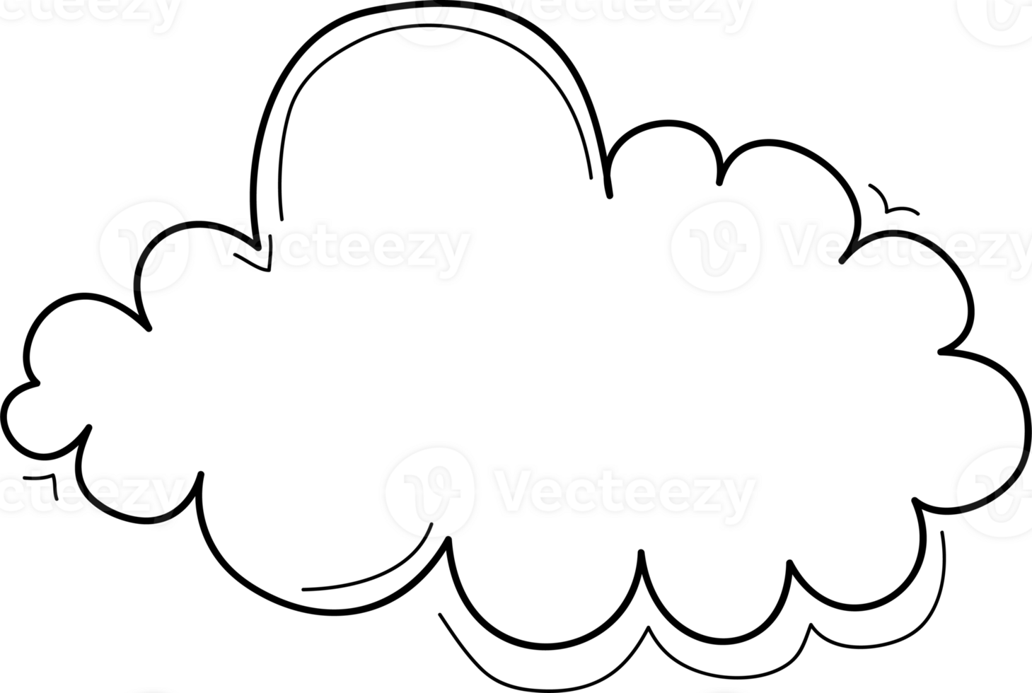 Hand drawn clouds, Transparent background png