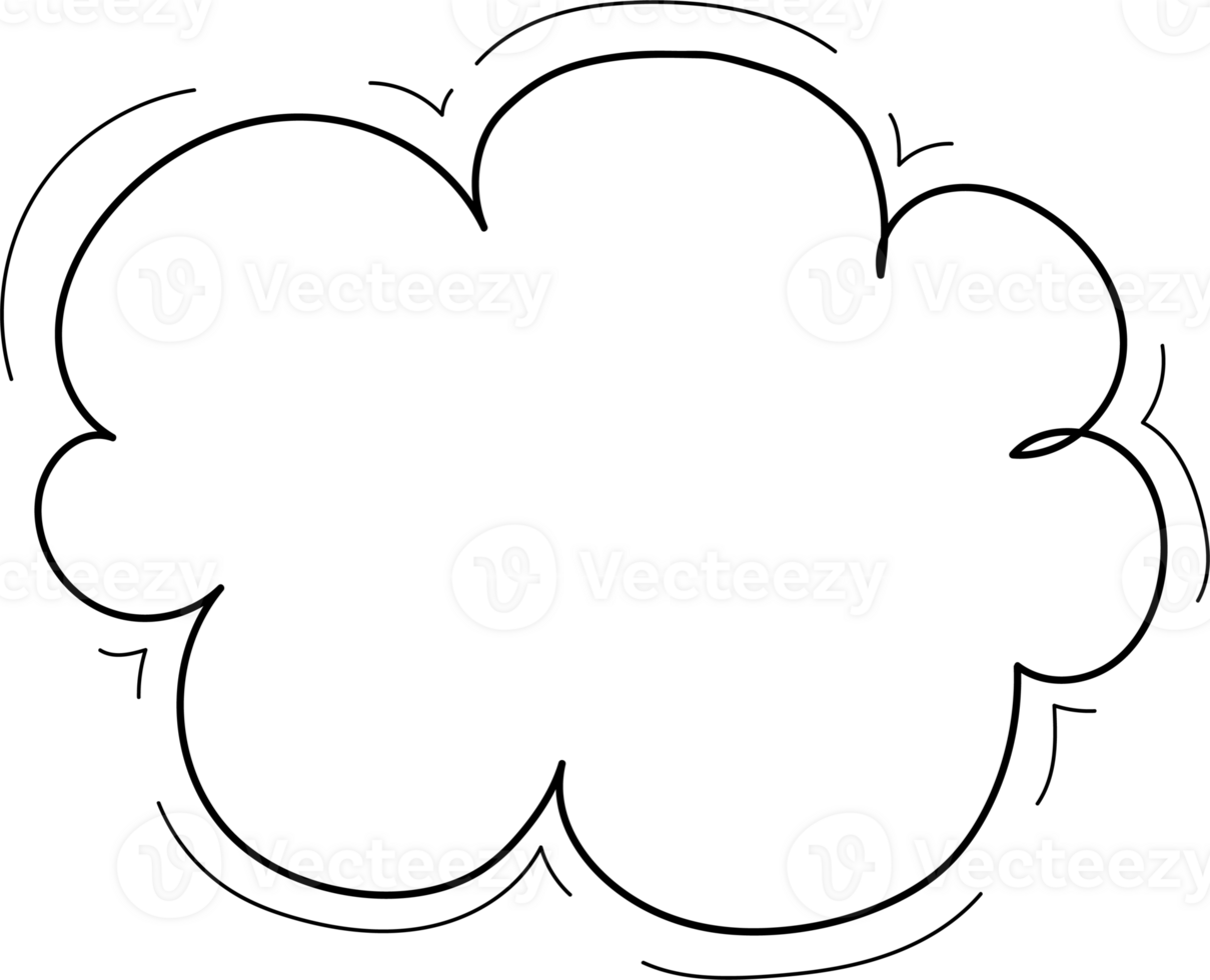 Hand drawn clouds, Transparent background png