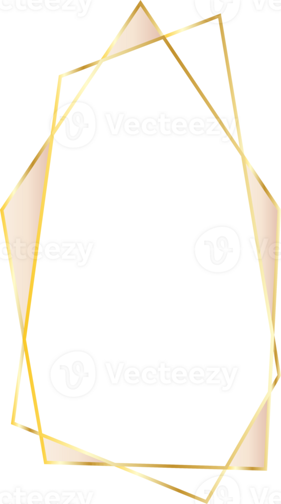 geometrisch Gold Rahmen Illustration. png