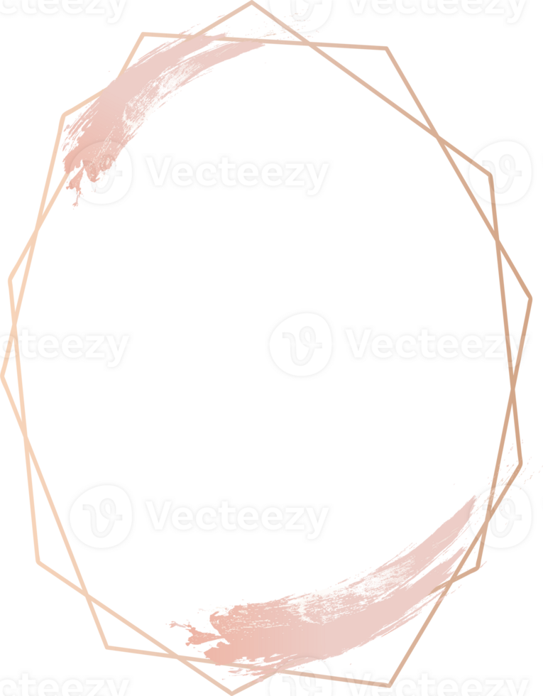Geometric rose gold frame illustration. png