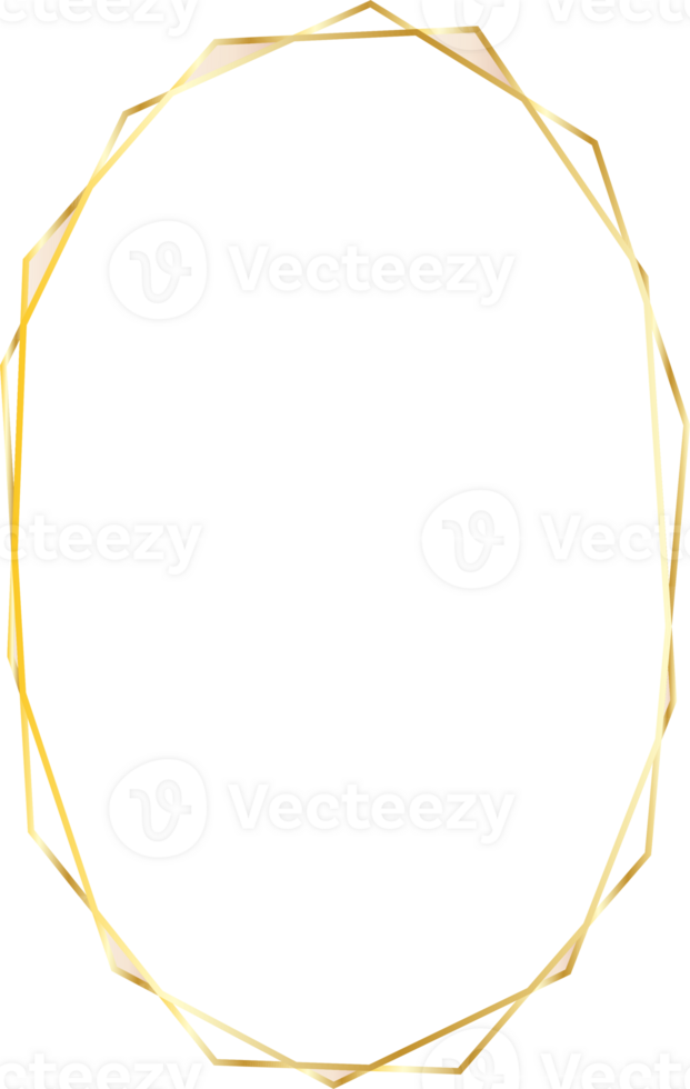 geometric gold frame illustration. png