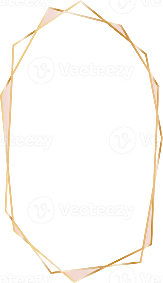Geometric rose gold frame illustration. png