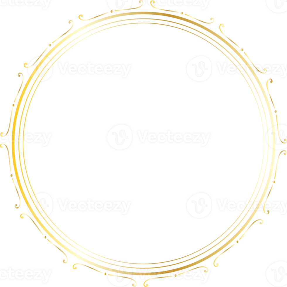 divisores redondo oro marcos para decoración, transparente antecedentes png