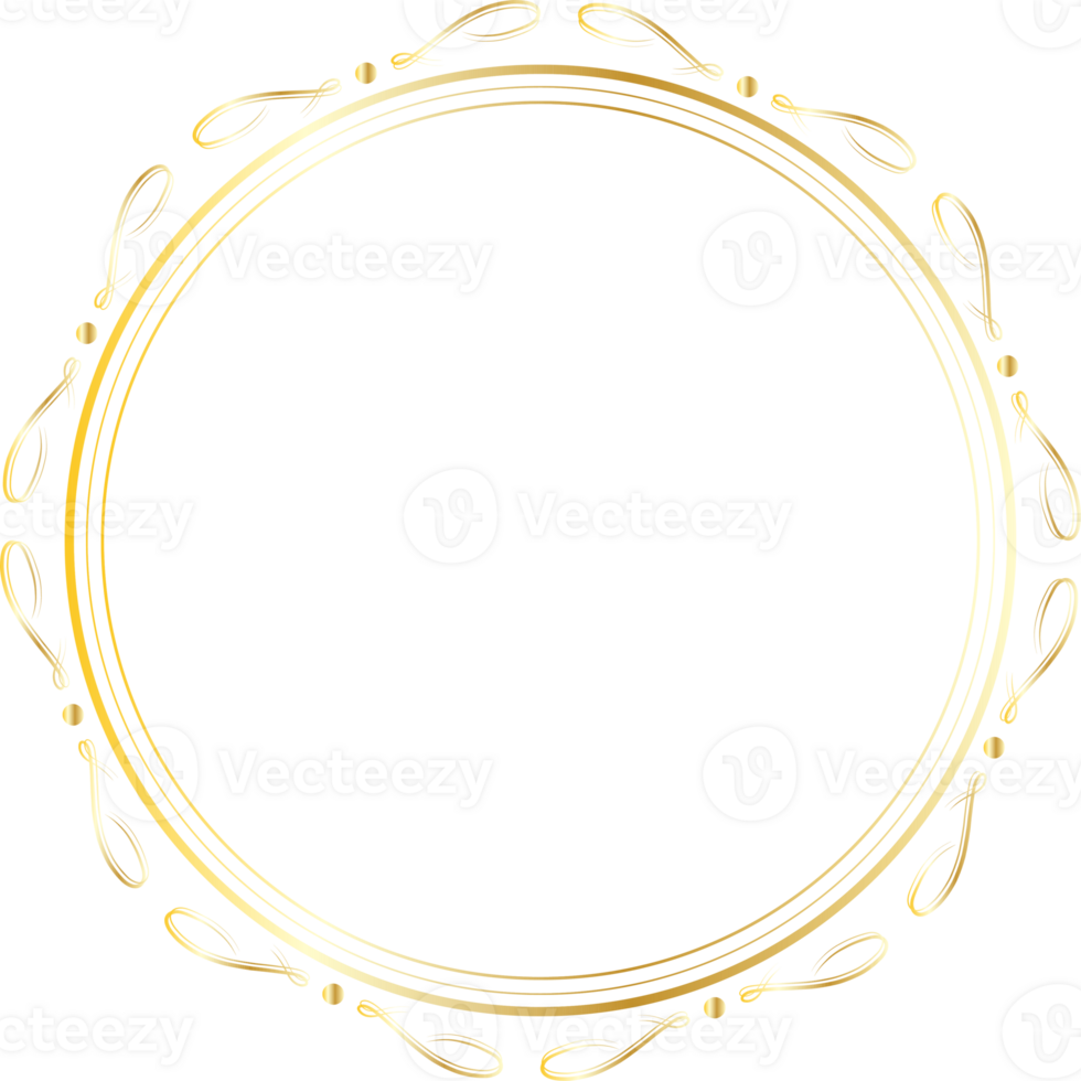 divisores redondo oro marcos para decoración, transparente antecedentes png