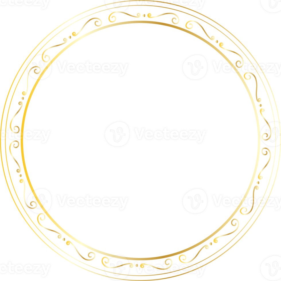 avdelare runda guld ramar för dekoration, transparent bakgrund png