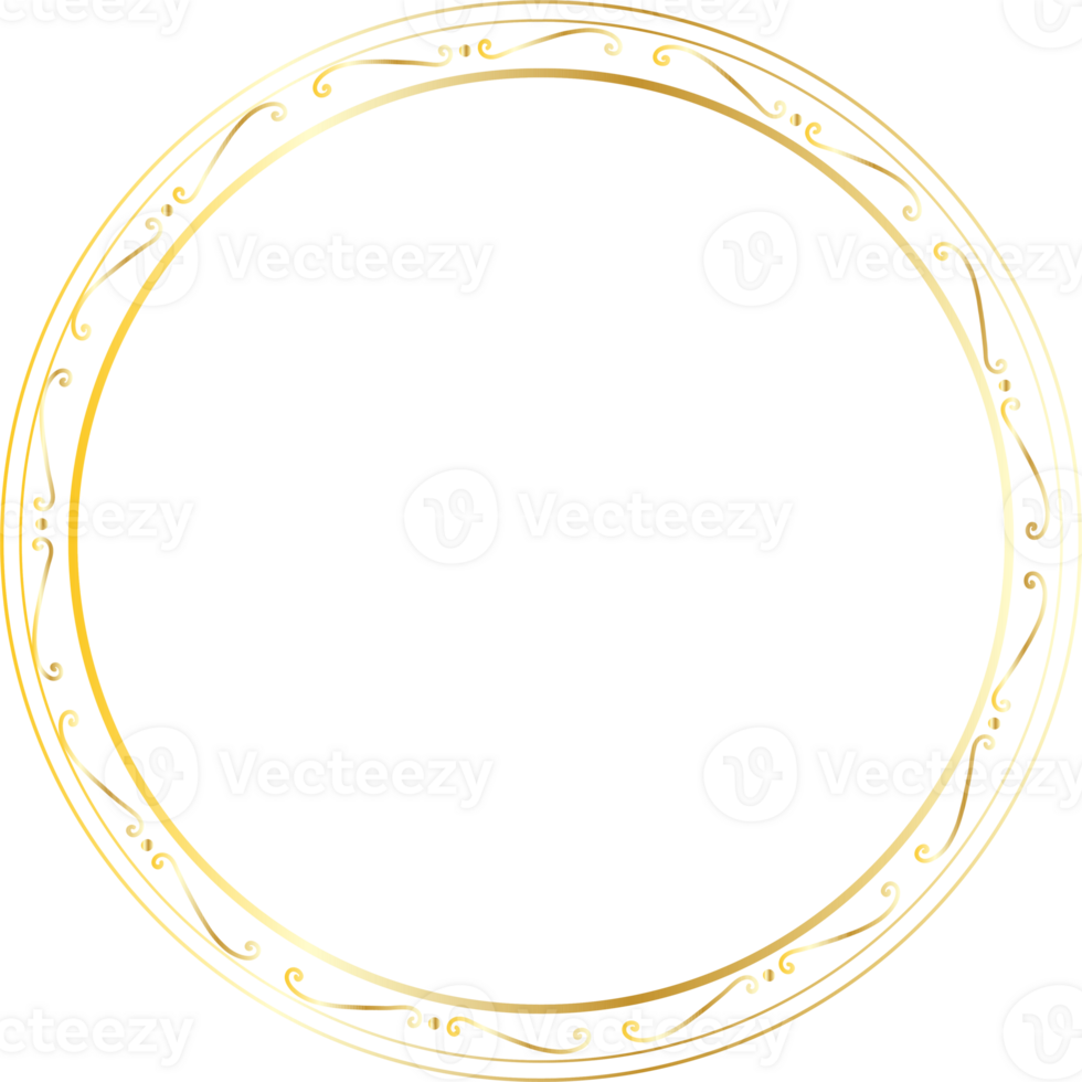 divisores redondo oro marcos para decoración, transparente antecedentes png
