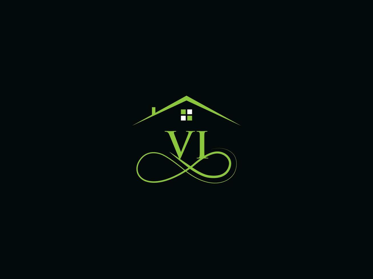 lujo vi real inmuebles logo carta, inicial vi logo edificio icono diseño para usted vector