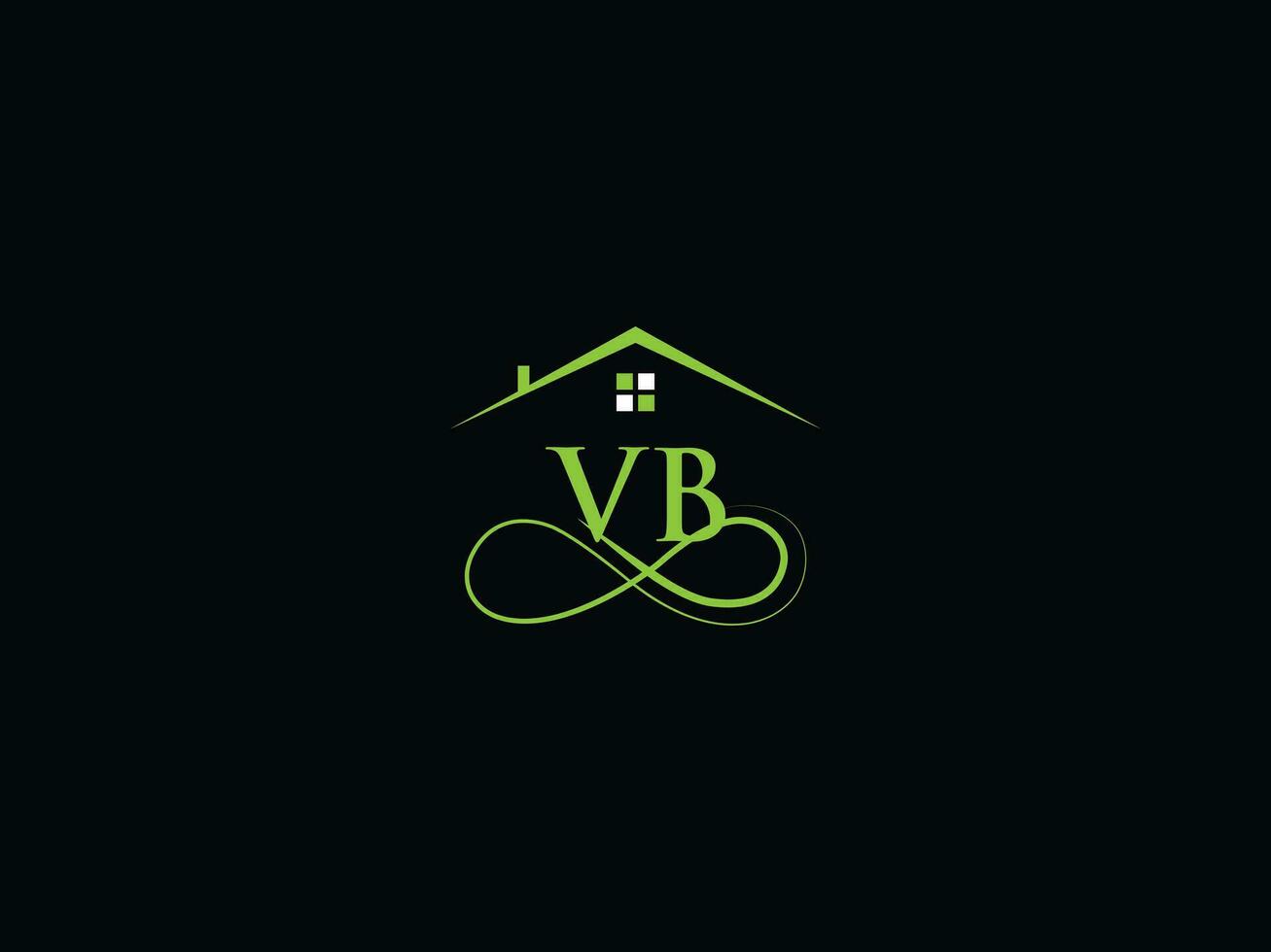 lujo vb real inmuebles logo carta, inicial vb logo edificio icono diseño para usted vector