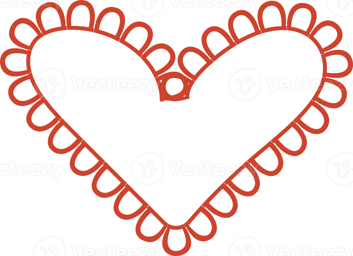 Decorative heart frames for decoration, Transparent background png