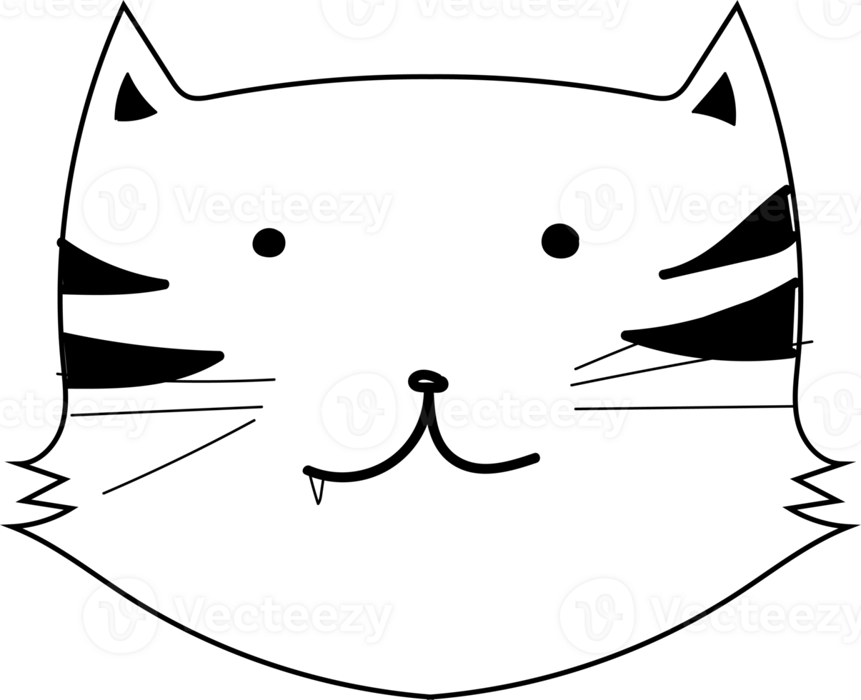 Cute cat cartoon doodle png