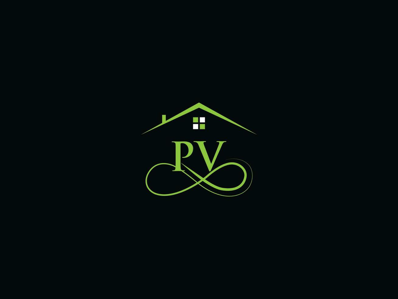 edificio pv lujo logo, real inmuebles pv logo icono vector para usted negocio