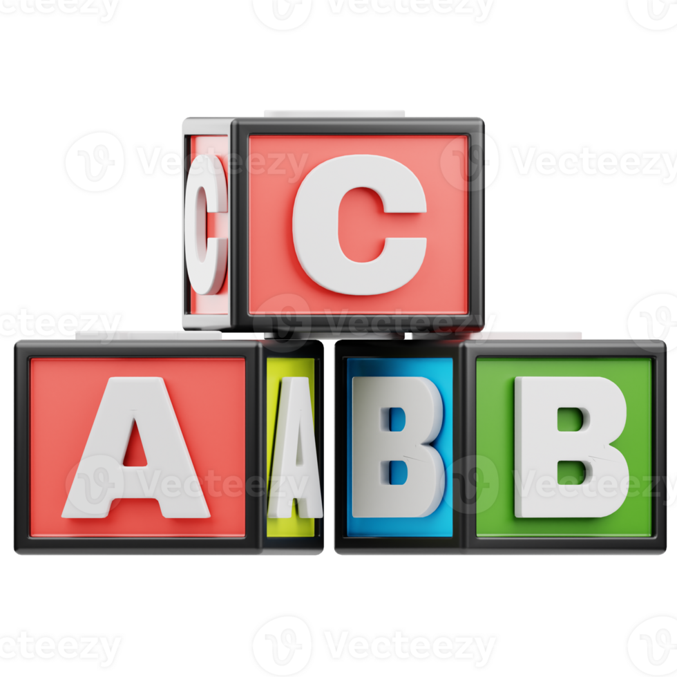 Alphabet Box 3D Illustration for Infographic, web, app, etc png
