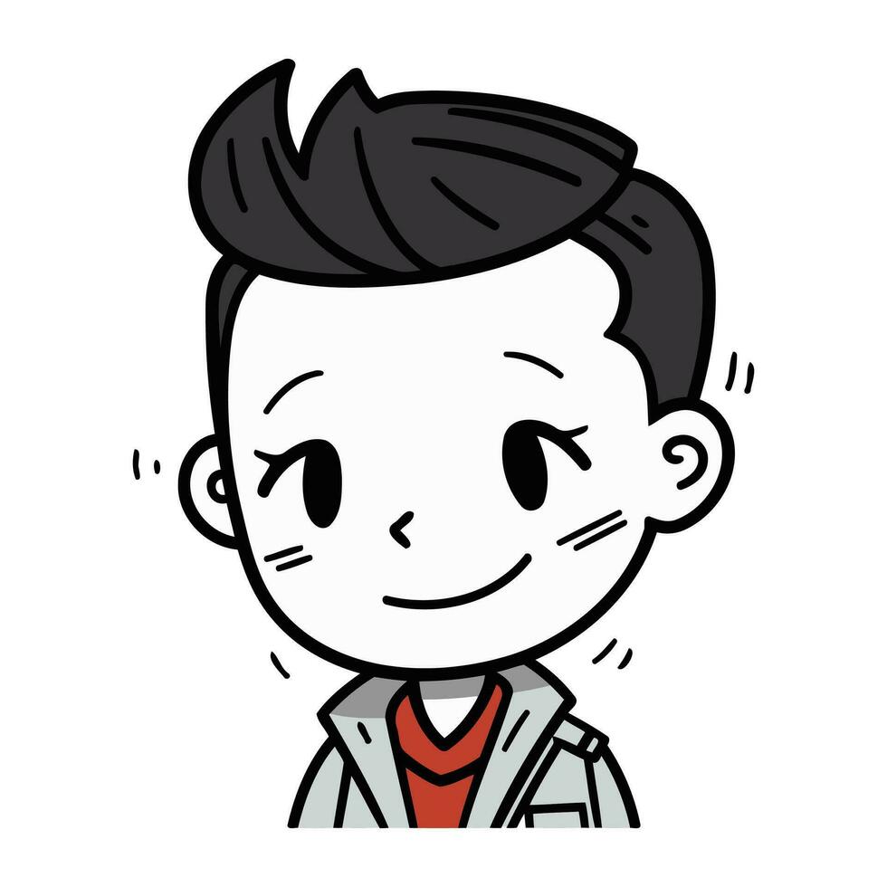 Illustration of a young man with a happy expression on his face vector