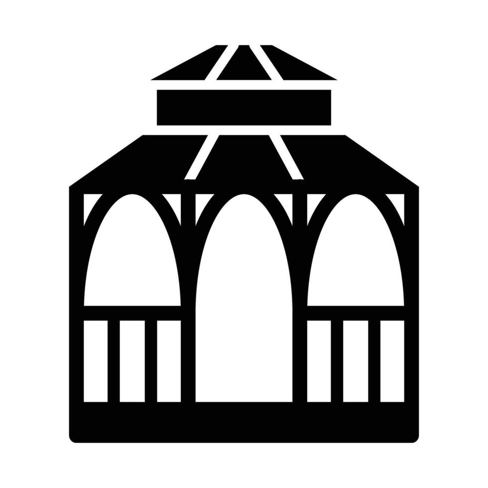 Gazebo Vector Glyph Icon For Personal And Commercial Use.