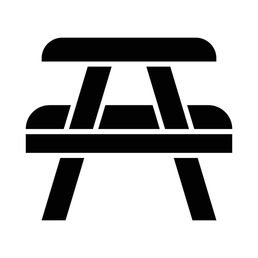 Picnic Table Vector Glyph Icon For Personal And Commercial Use.