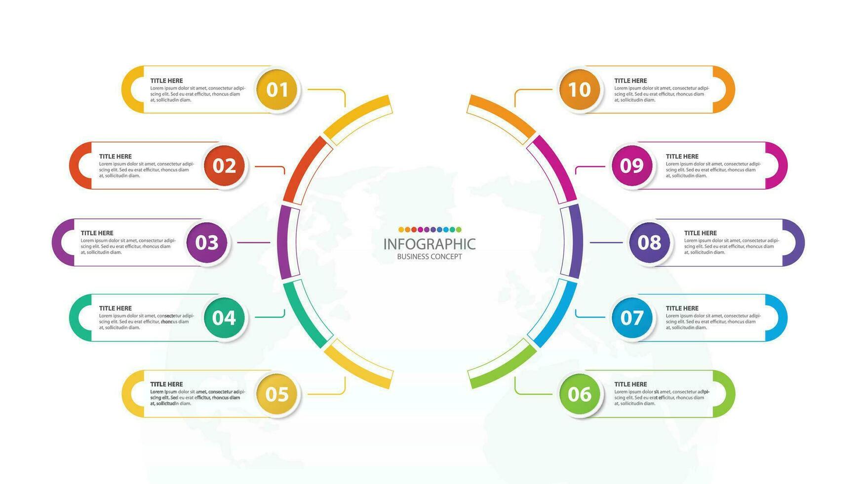 Infographic with 10 steps, process or options. vector
