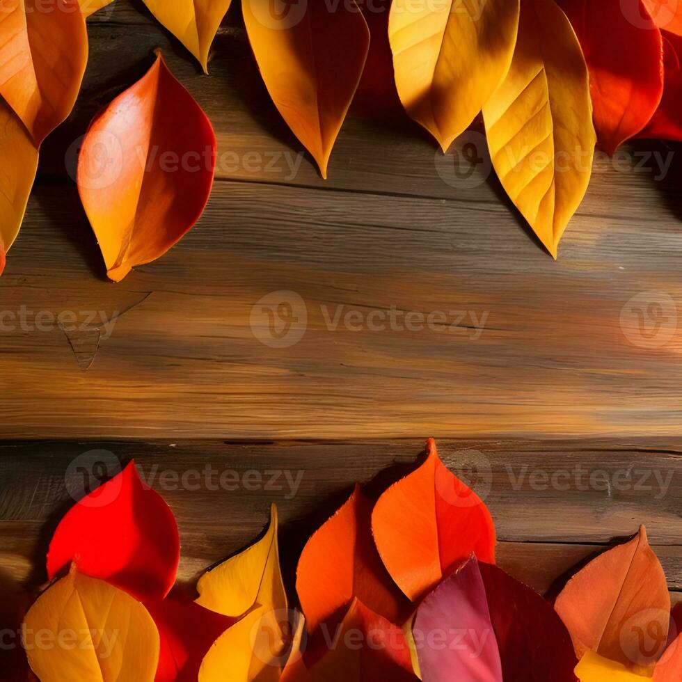 Autumn orange, leaves fall abstract background, leaf random element outdoor ai generative photo