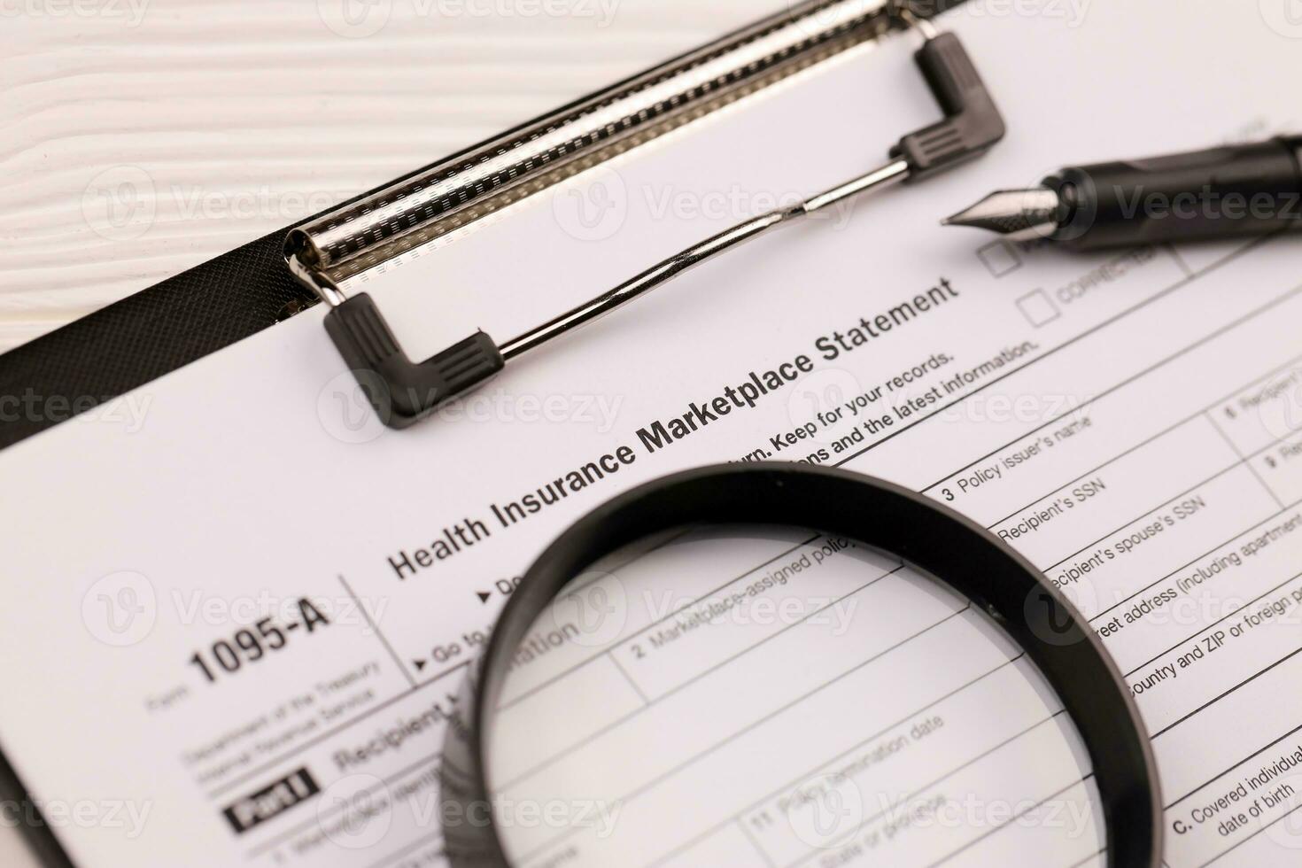 Irs form 1095 a health insurance marketplace statement tax blank on a4
