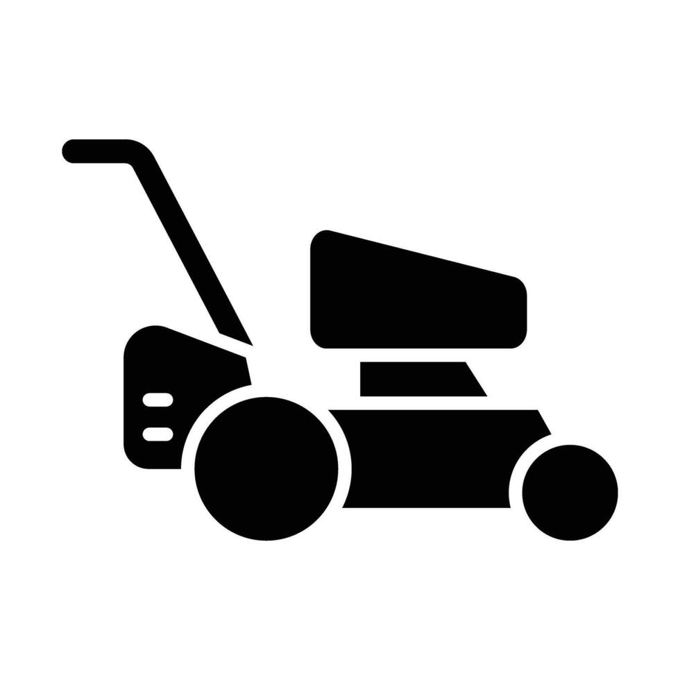 Lawn Mower Vector Glyph Icon For Personal And Commercial Use.