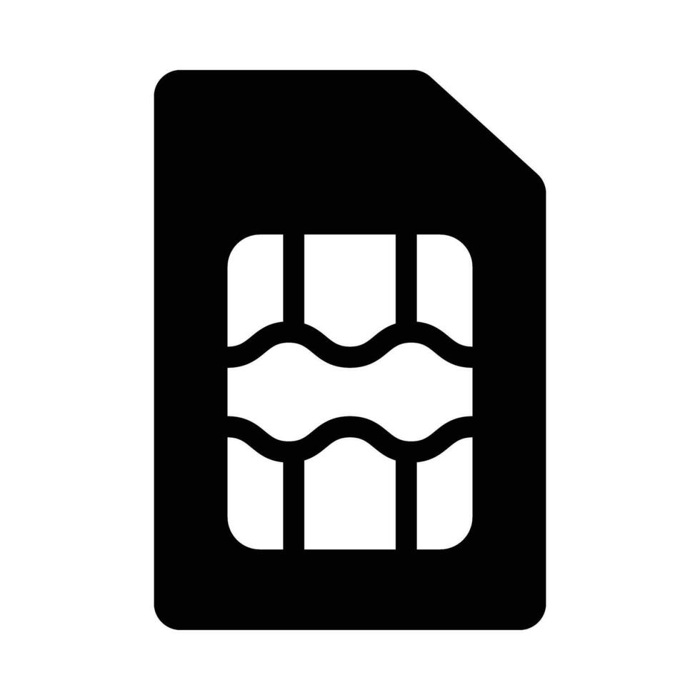 Sim Card Vector Glyph Icon For Personal And Commercial Use.