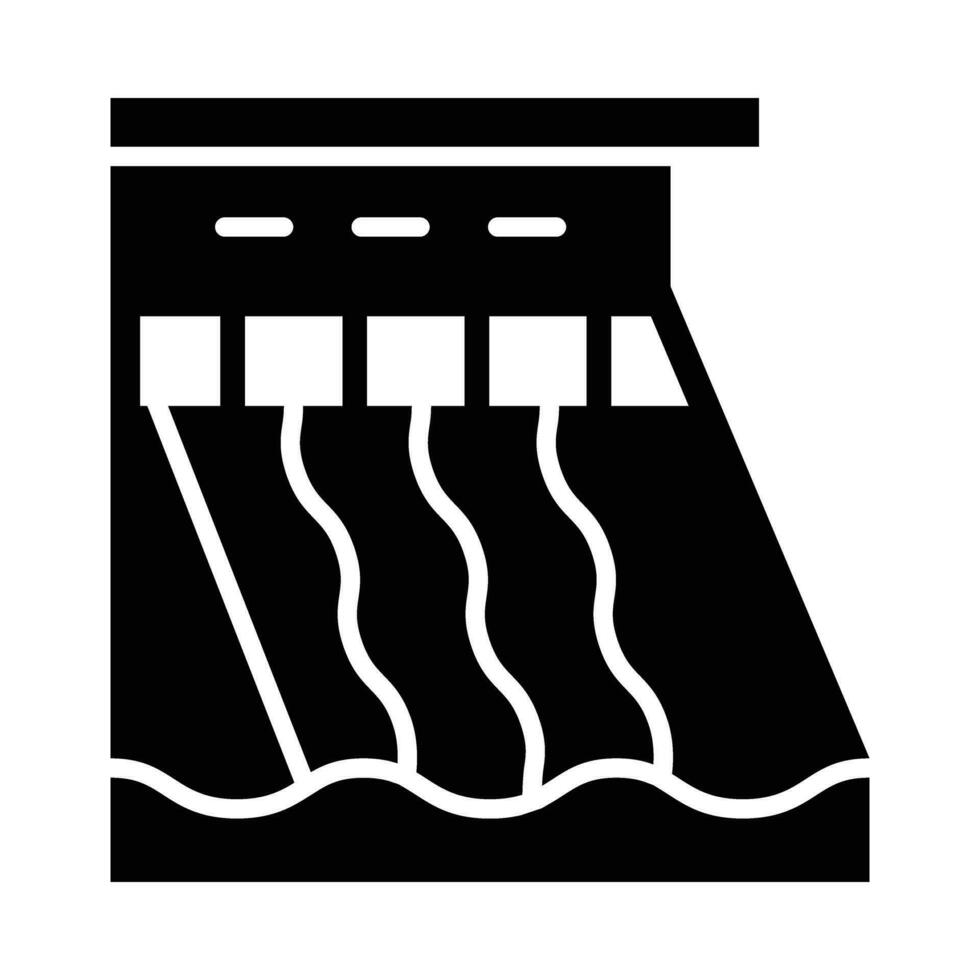 Hydroelectricity Vector Glyph Icon For Personal And Commercial Use.