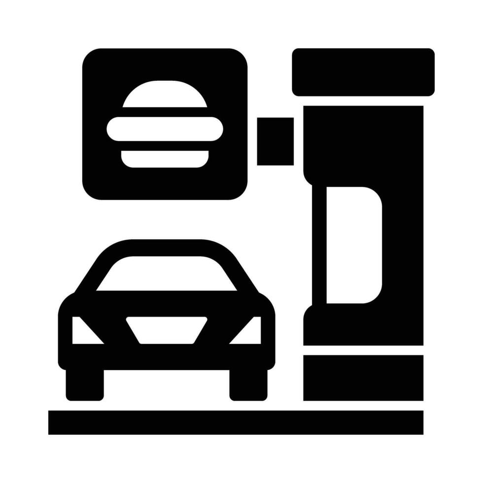 Drive Thru Vector Glyph Icon For Personal And Commercial Use.