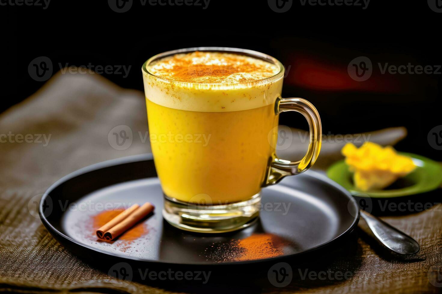 Warm Turmeric Milk - Natural Cold Remedy - Generative AI photo