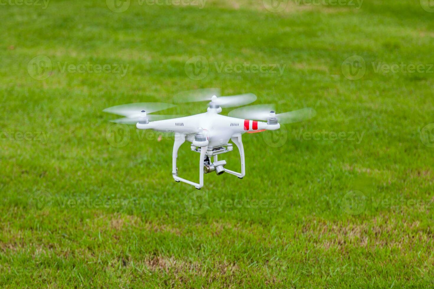 flying drone with camera prepair to fly photo