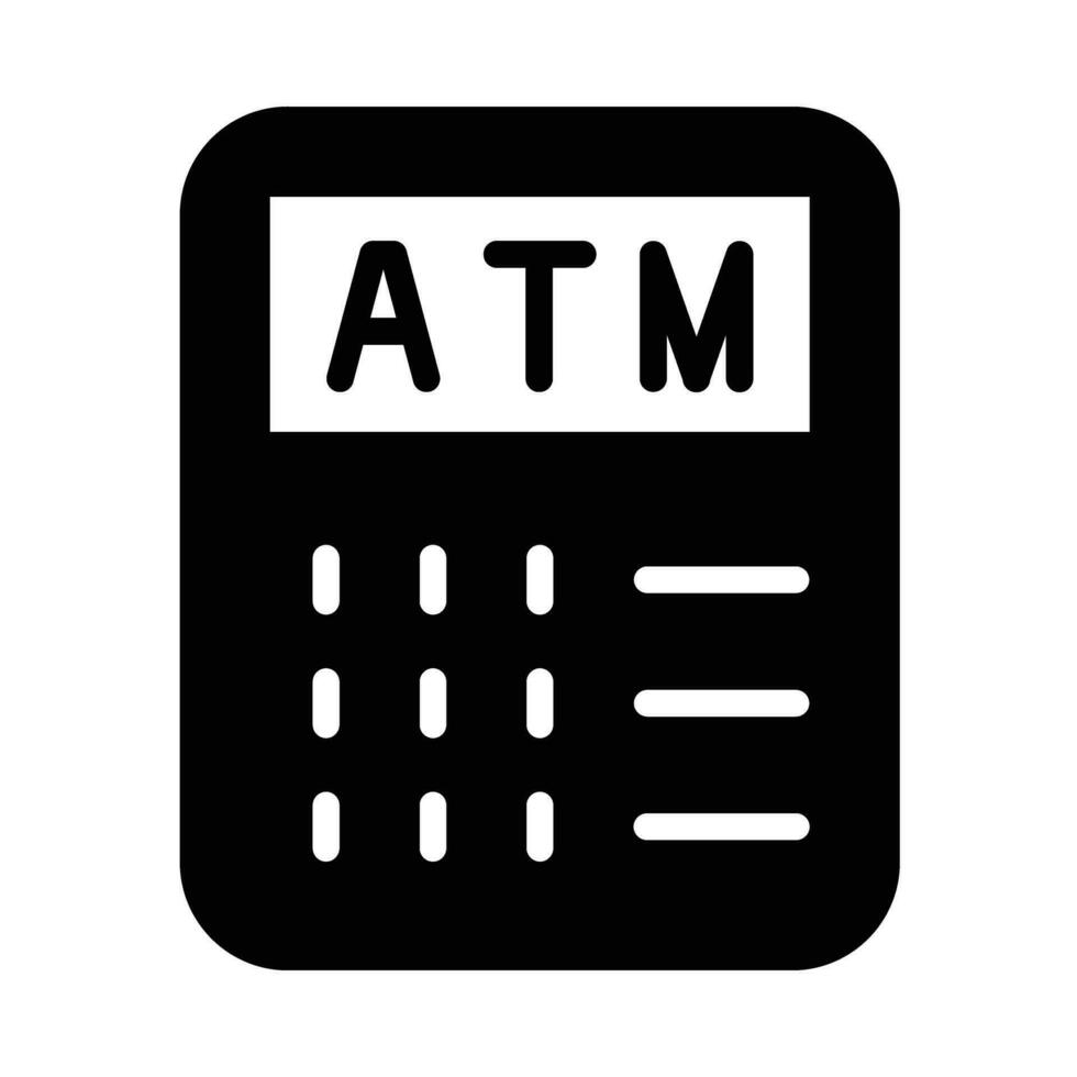 ATM Vector Glyph Icon For Personal And Commercial Use.