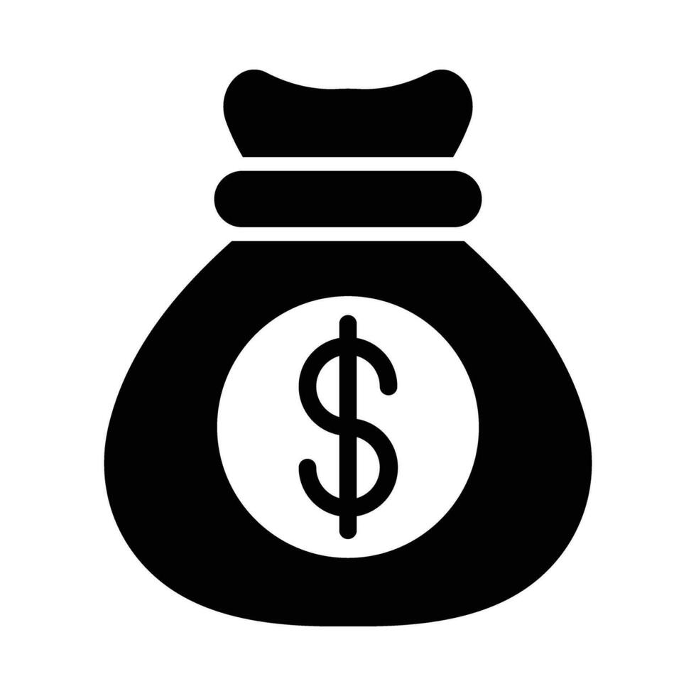 Money Bag Vector Glyph Icon For Personal And Commercial Use.