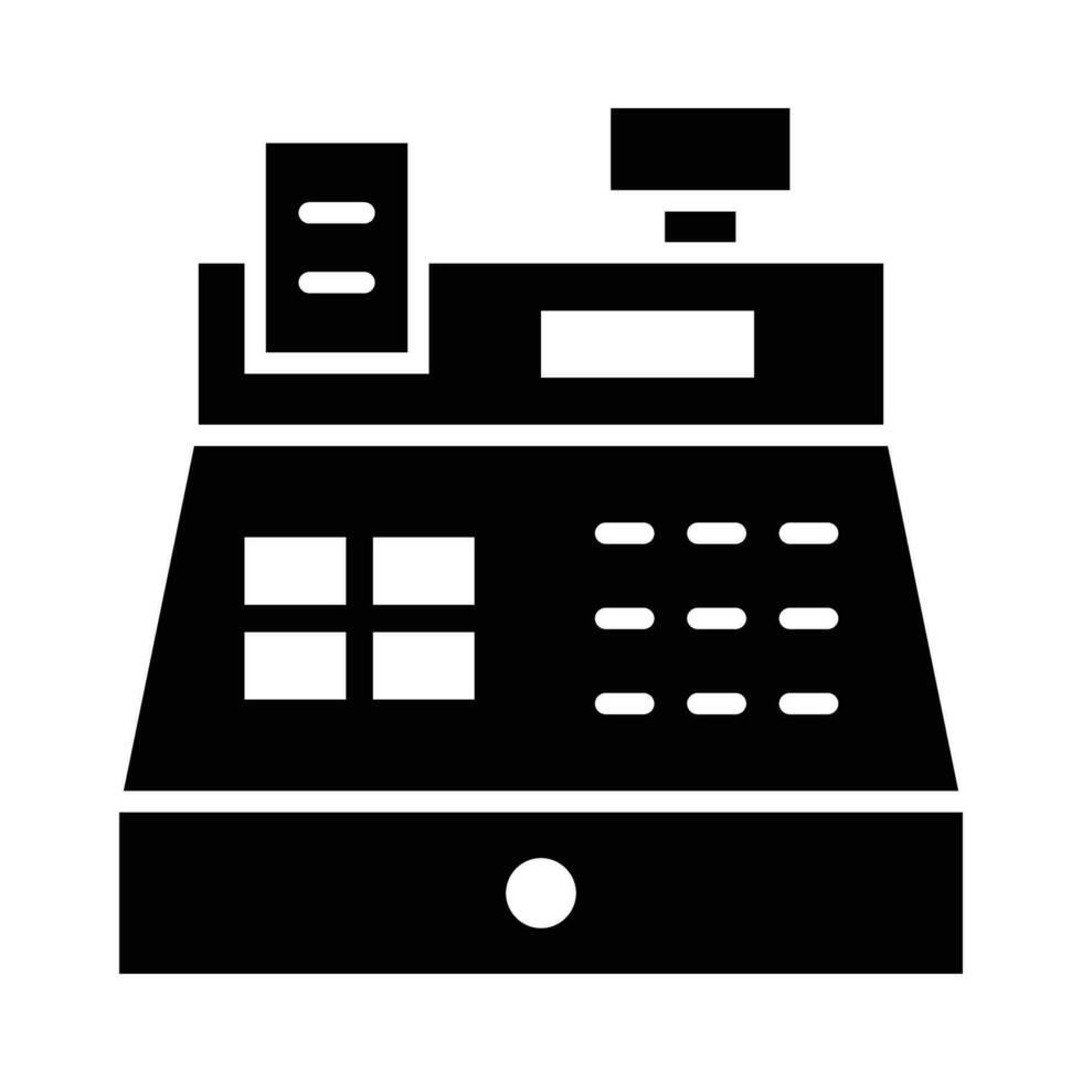 Cash Register Vector Glyph Icon For Personal And Commercial Use.