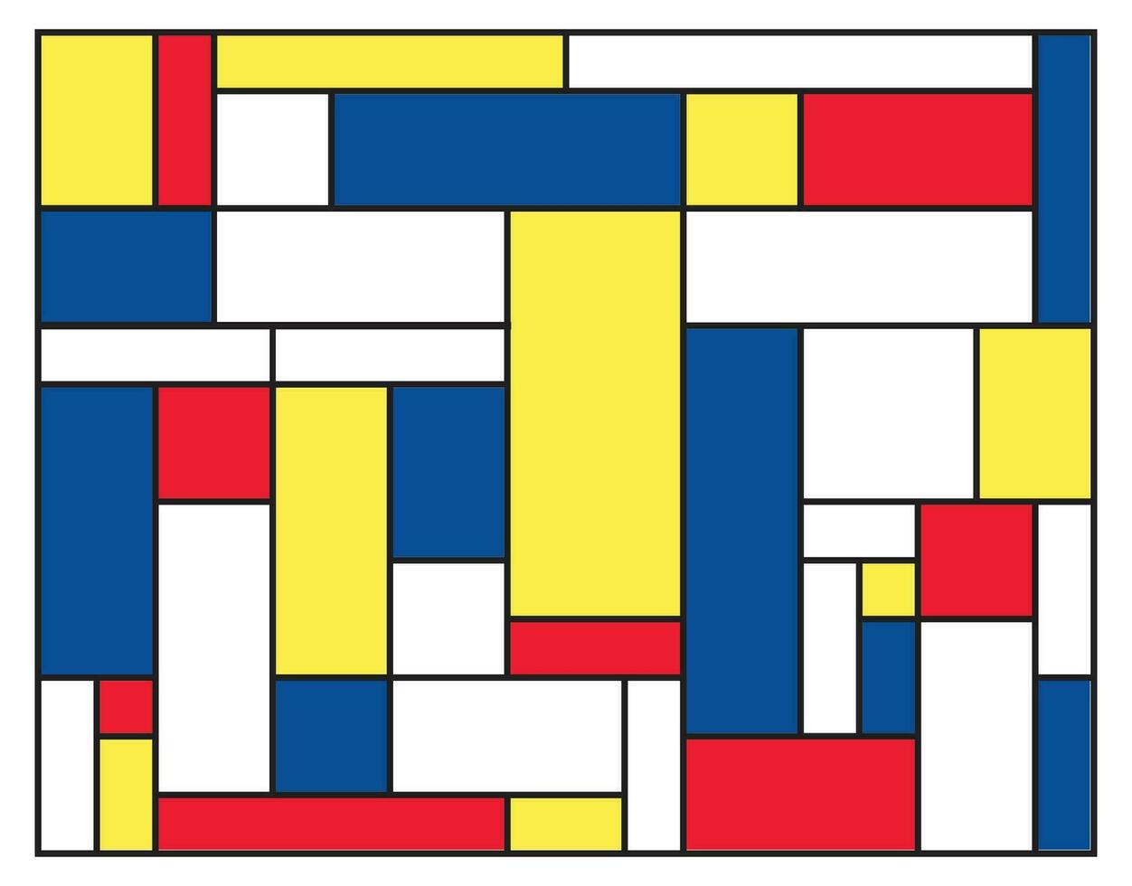 Checkered Piet Mondrian style emulation isolated vector illustration