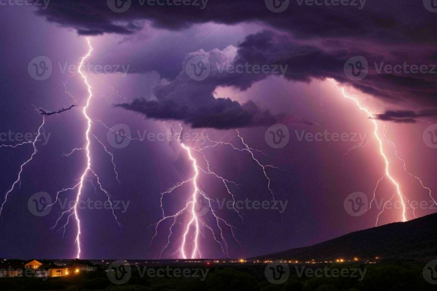 Lightning bolts. background. AI Generative Pro Photo