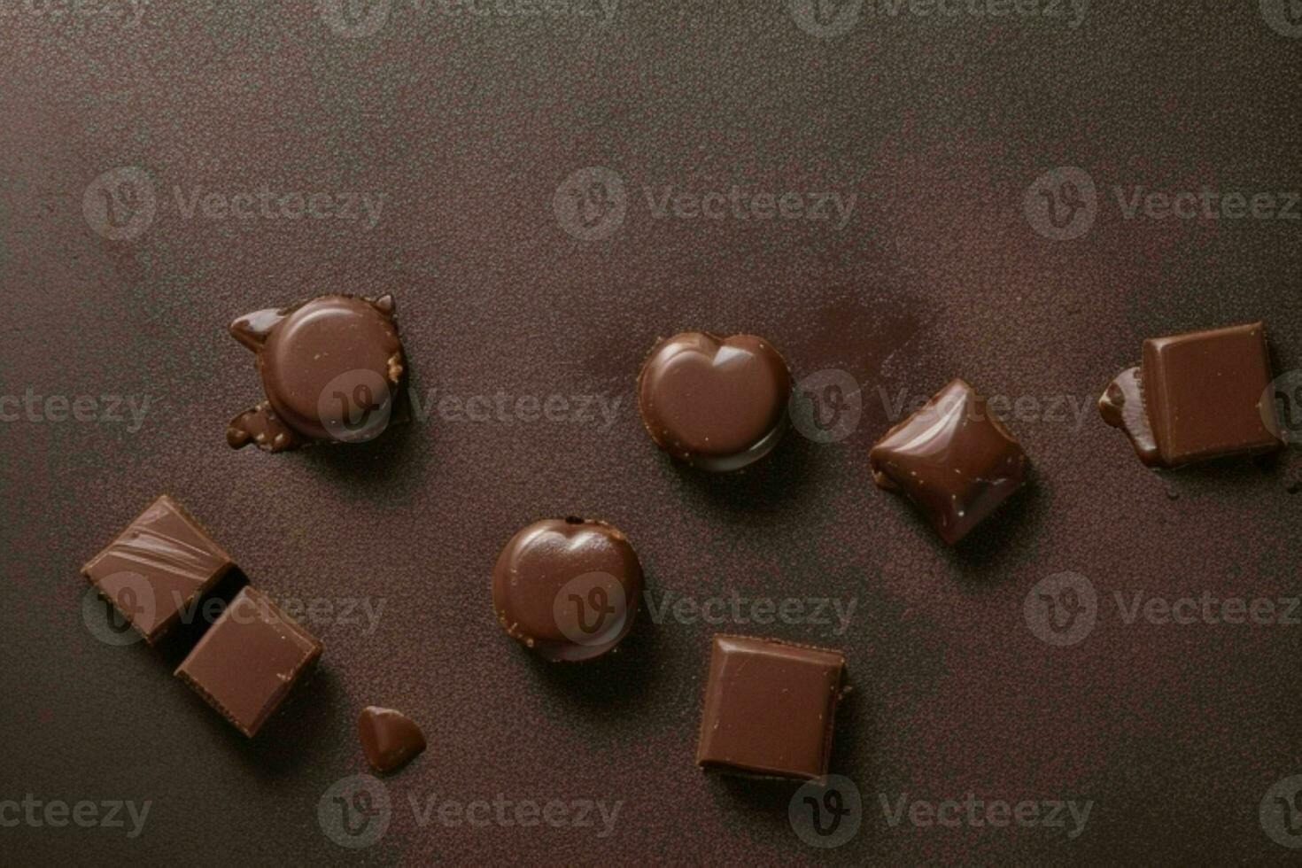 Chocolate bars on wooden background. AI Generative Pro Photo