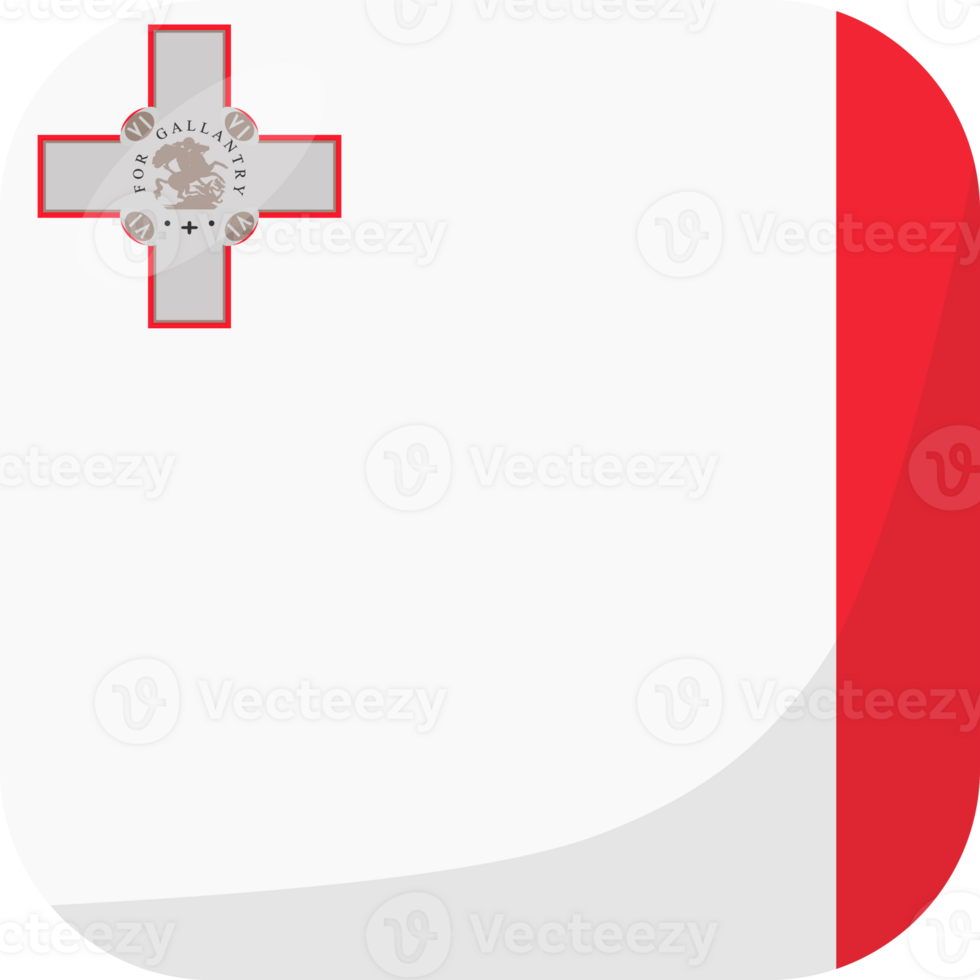 Malta flag square 3D cartoon style. png