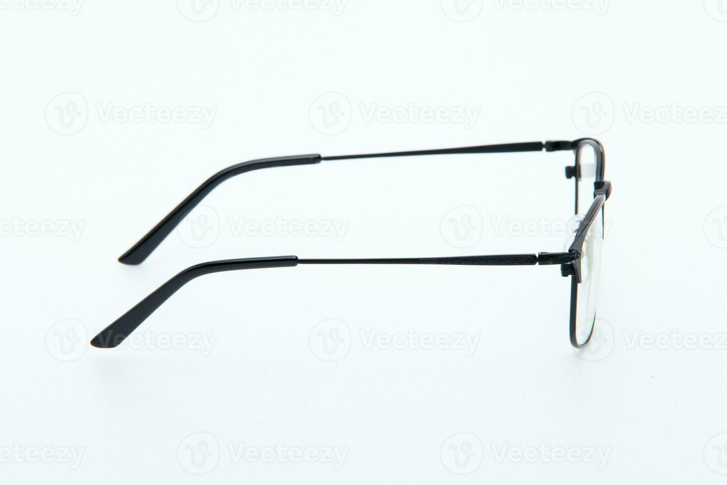 Fashion sunglasses black frames on white background. photo