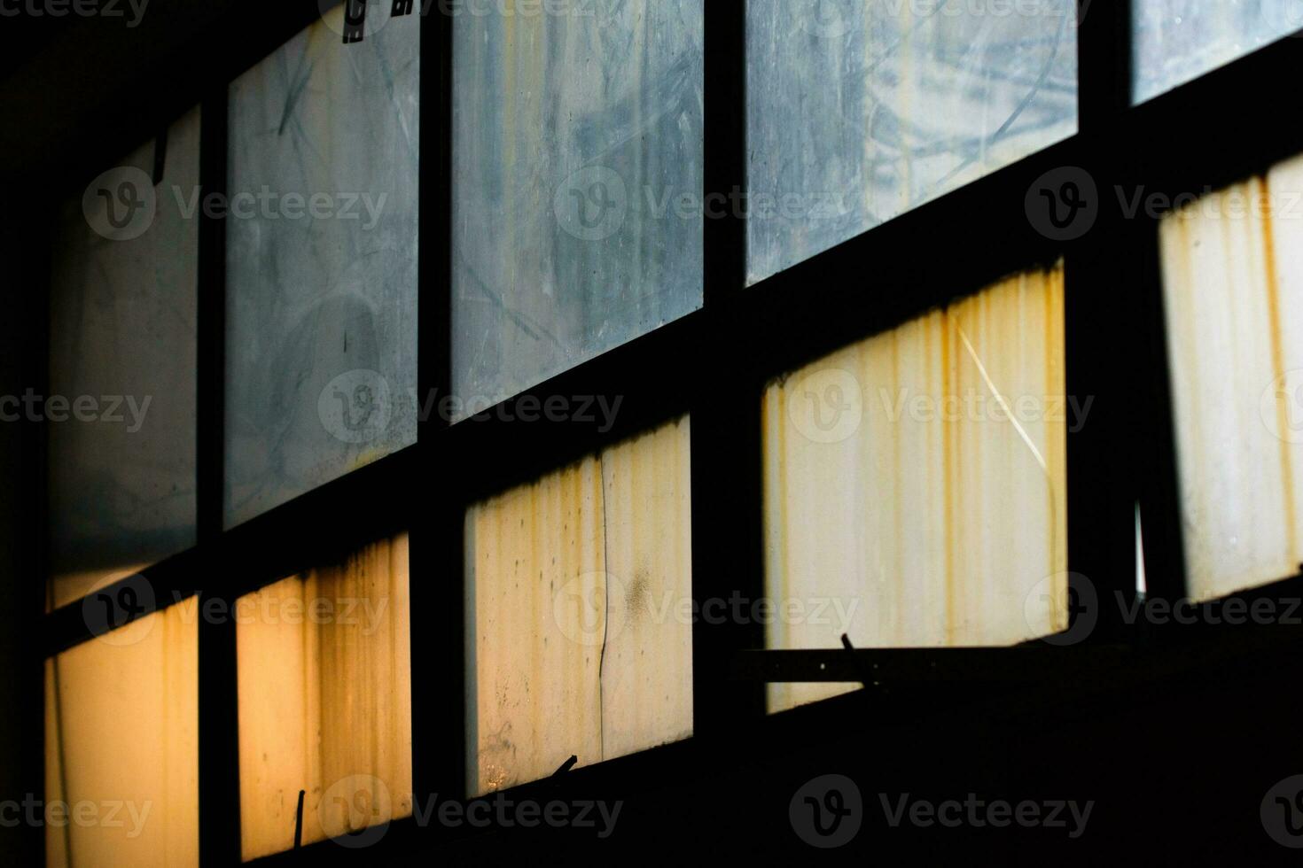 The old window in an abandoned building. photo