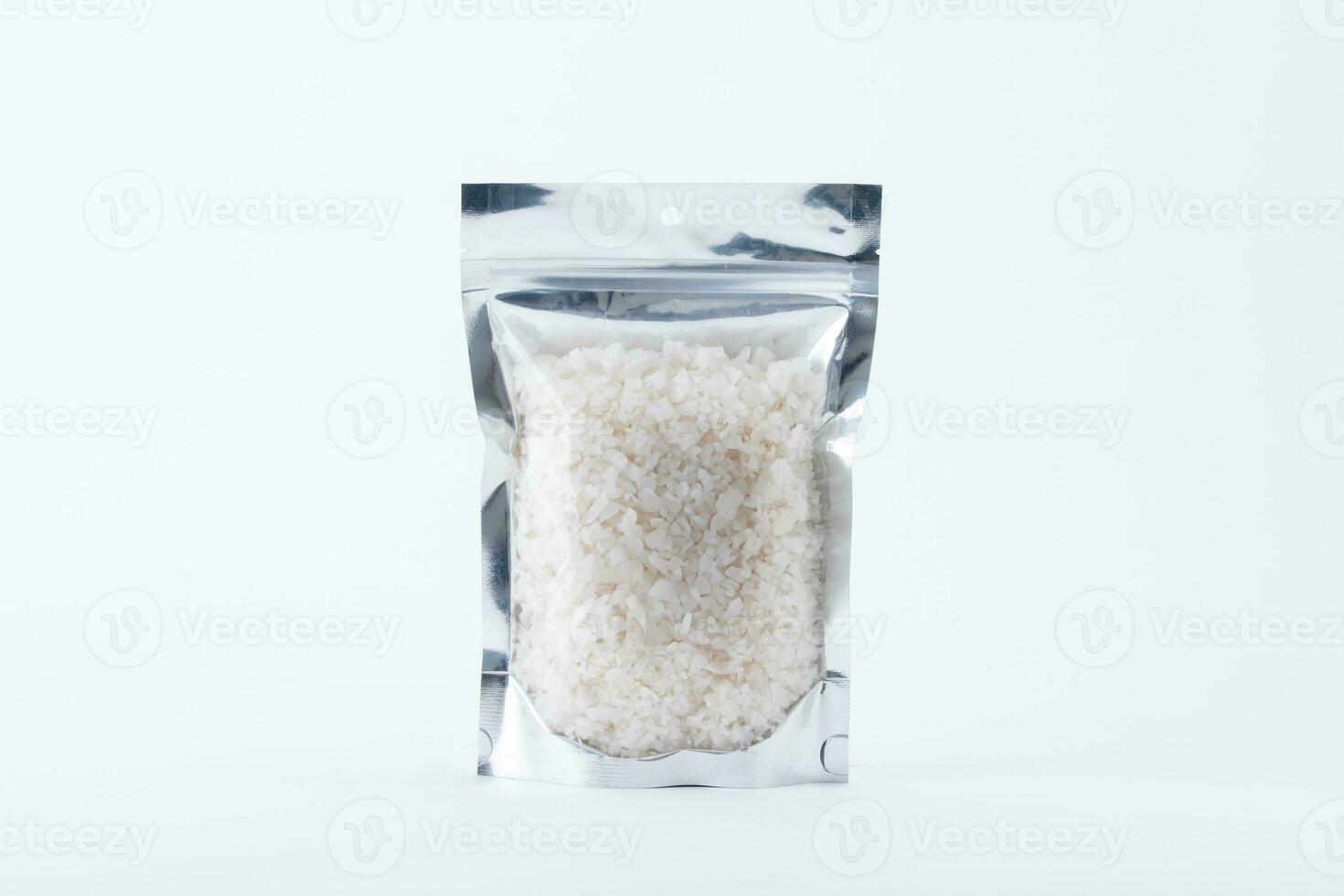 Zip lock packaging for salt on the whitebackground. photo