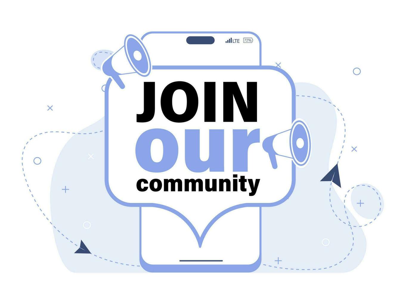 Join our community. Vector illustration for Referral program