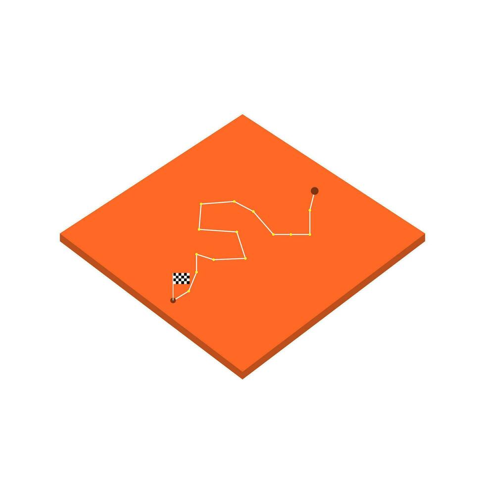 Start and finish. Cross-cutting goals, points on the strategy map. Isolated illustration on a white background. vector