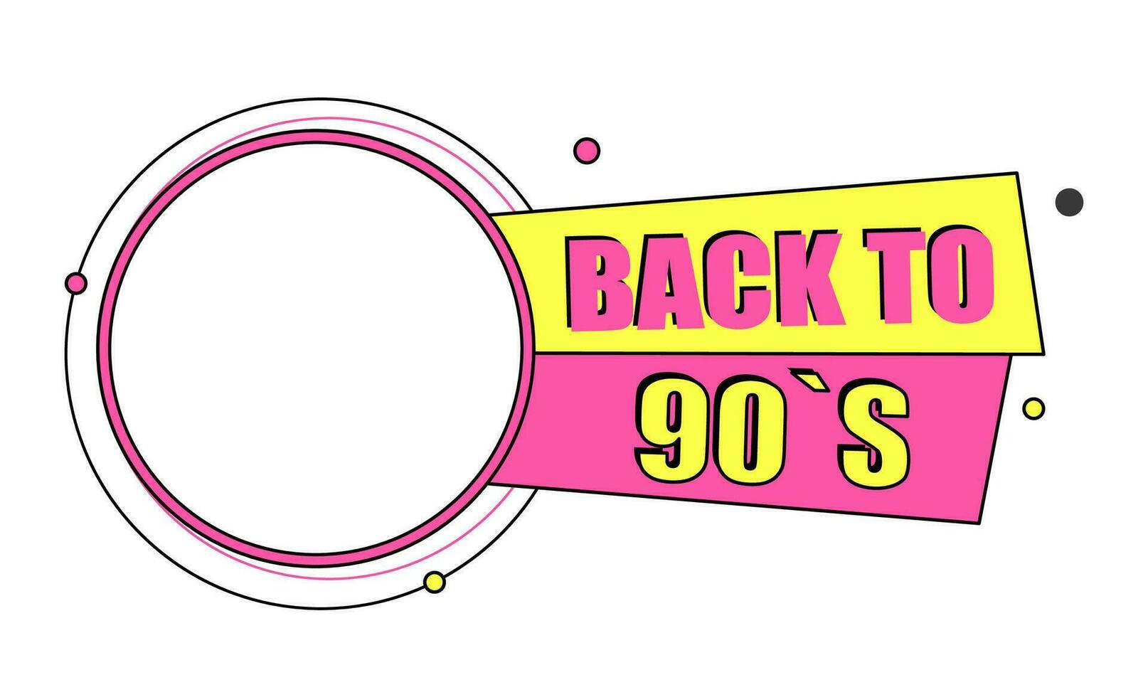 Back to 90s years. Nostalgia style sticker with space to insert a face vector